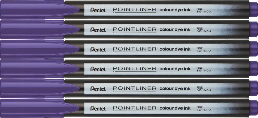 6x Cienkopis Pentel Pointliner Colour, fioletowy