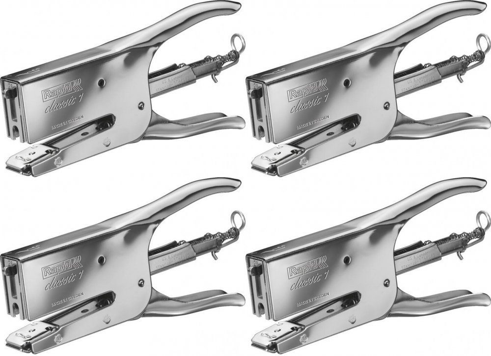 4x Zszywacz nożycowy Rapid K1, do 50 kartek, srebrny