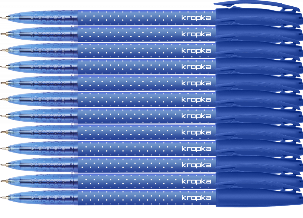 12x Długopis Rystor, Kropka RS, 0.7mm niebieski