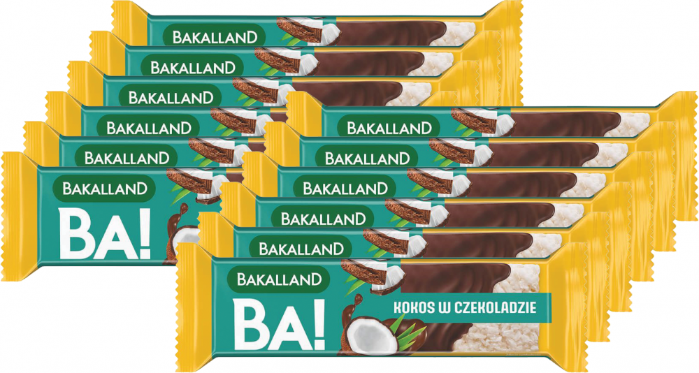 12x Baton Bakalland BA!, kokos w czekoladzie, 40g