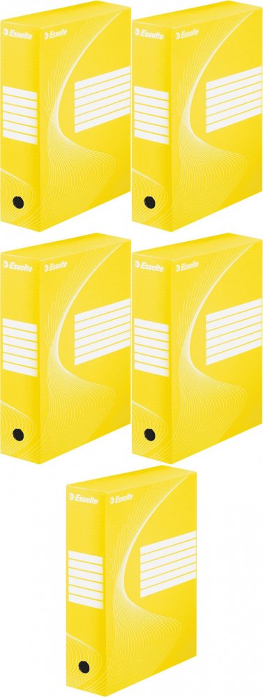 5x Pudło archiwizacyjne Esselte Standard, do luźnych dokumentów, 100mm, żółty