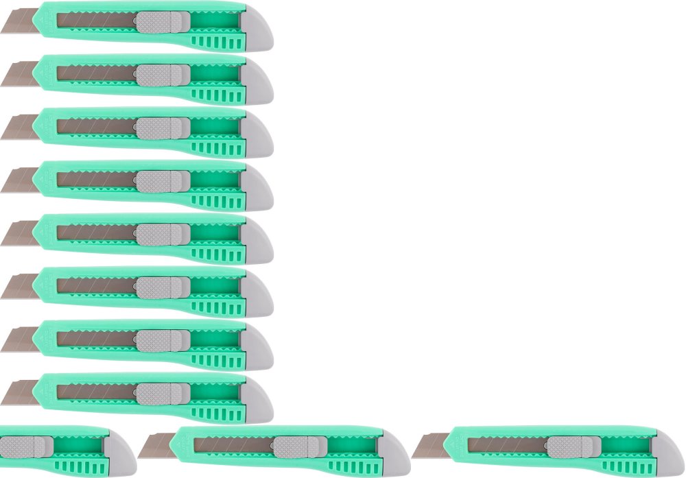 12x Nożyk z wymiennym ostrzem D.Rect 2075, 18mm, mix kolorów