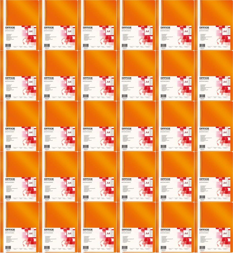 100x Skoroszyt plastikowy bez oczek Office Products, A4, do 200 kartek, pomarańczowy