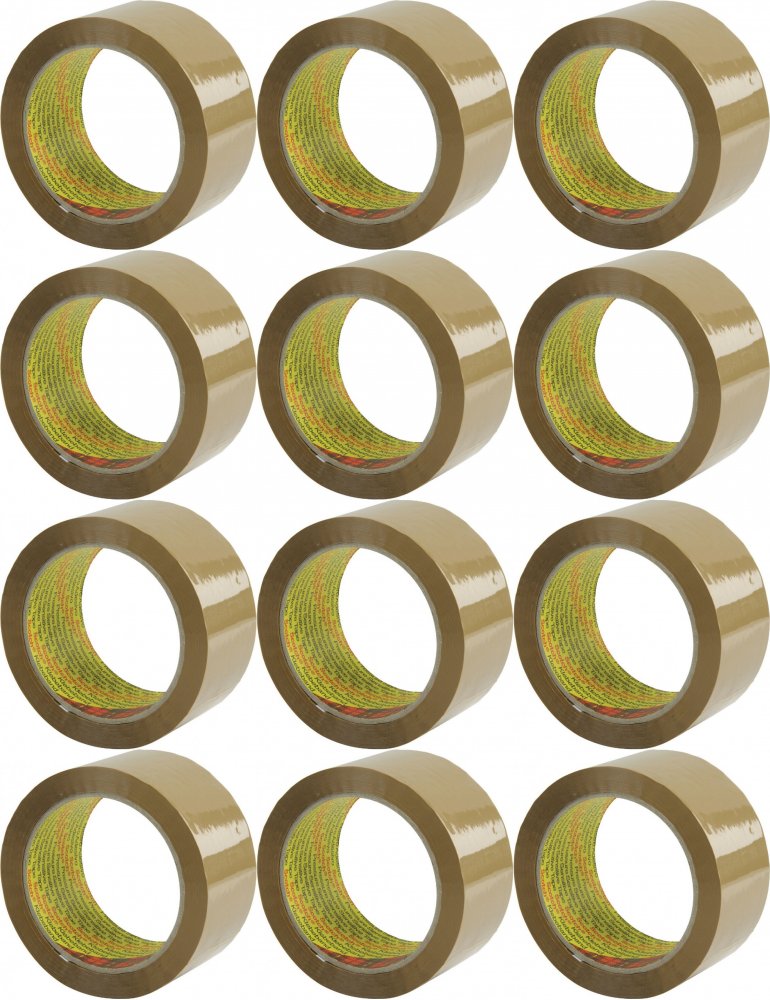 12x Taśma pakowa Scotch 371, 48mmx66m, brązowy