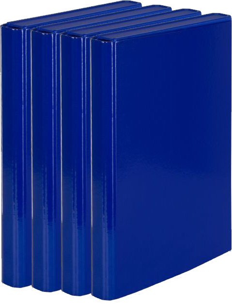 4x Teczka akademicka na rzep VauPe, A4, 35mm, niebieski