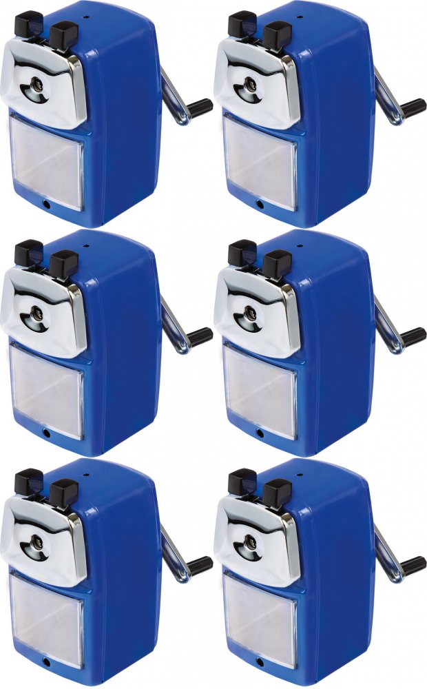 6x Temperówka Fiorello GR-5000, metalowa, na korbkę, 1 otwór, granatowy