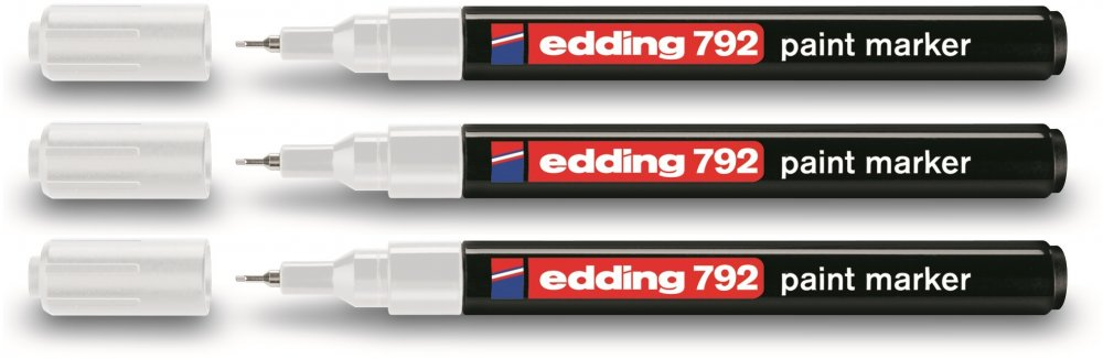3x Marker olejowy edding 792, 0.8 mm, biały