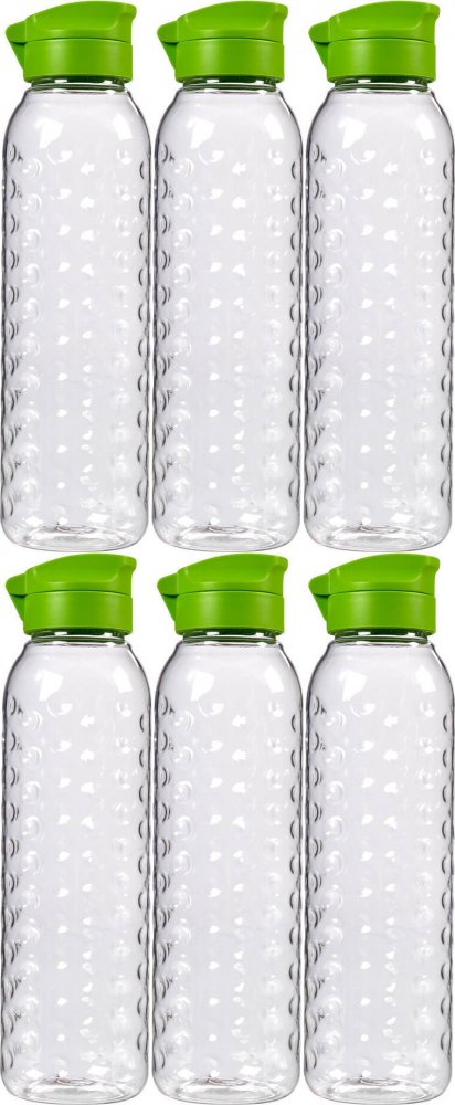 6x Butelka/bidon Curver Dots, 750ml, transparentny/zielony