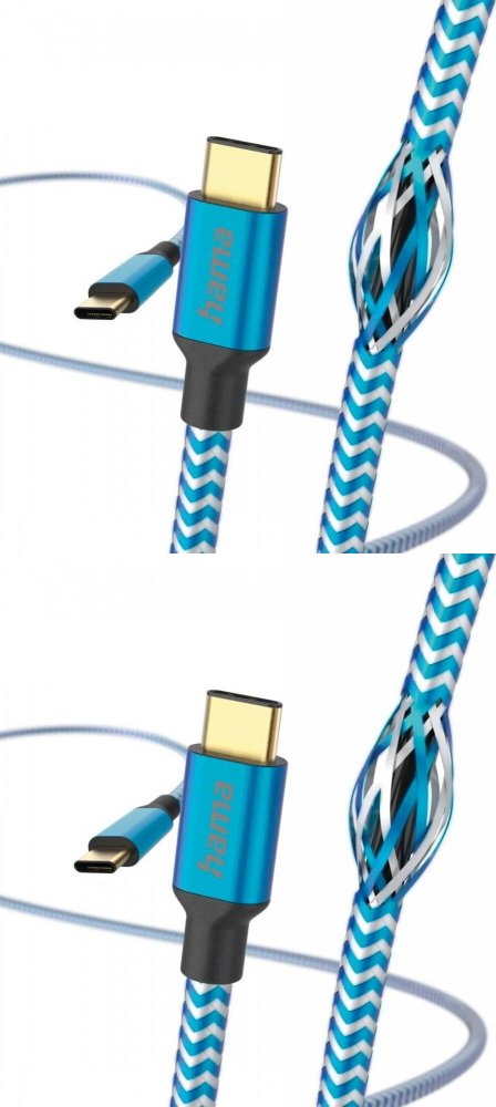 2x Kabel ładujący Hama Reflected 2xUSB-C, 1.5m, niebieski
