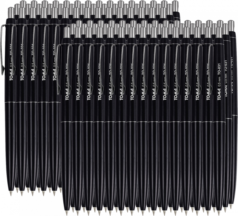 90x Długopis automatyczny Toma TO-031, 0.5 mm, czarny