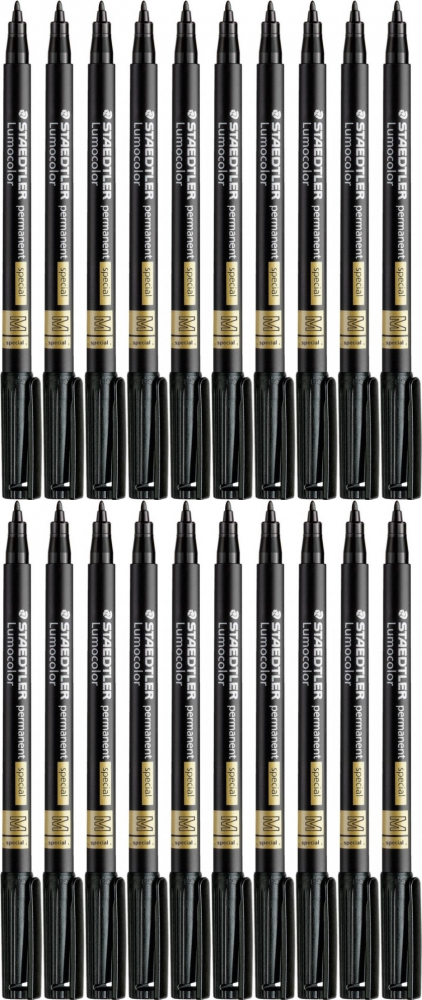 20x Foliopis Staedtler Lumocolor Permanent Special 1mm (M), okrągła, czarny
