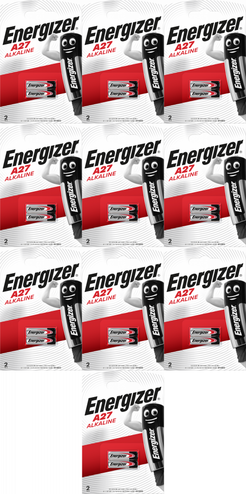 10x Bateria specjalistyczna Energizer, A27, 12V, 2 sztuki