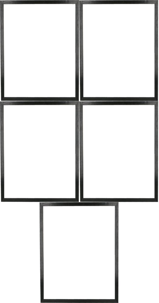 5x Ramka drewniana Raw-West, A4, 21x29.7cm, czarny