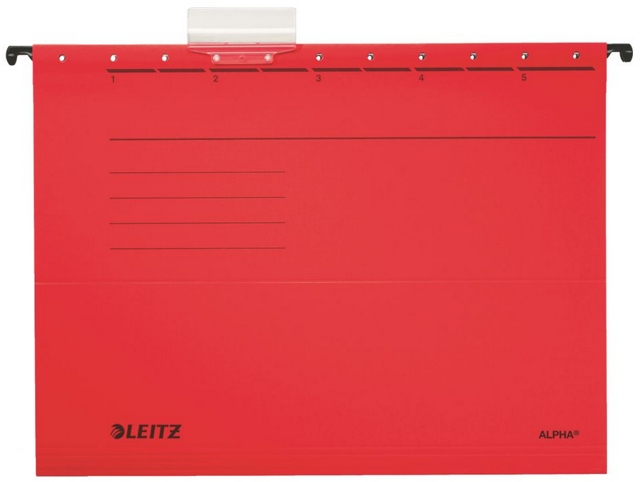 Teczka zawieszkowa kartonowa Leitz Alpha, A4, 348x260mm, 230g/m2, czerwony