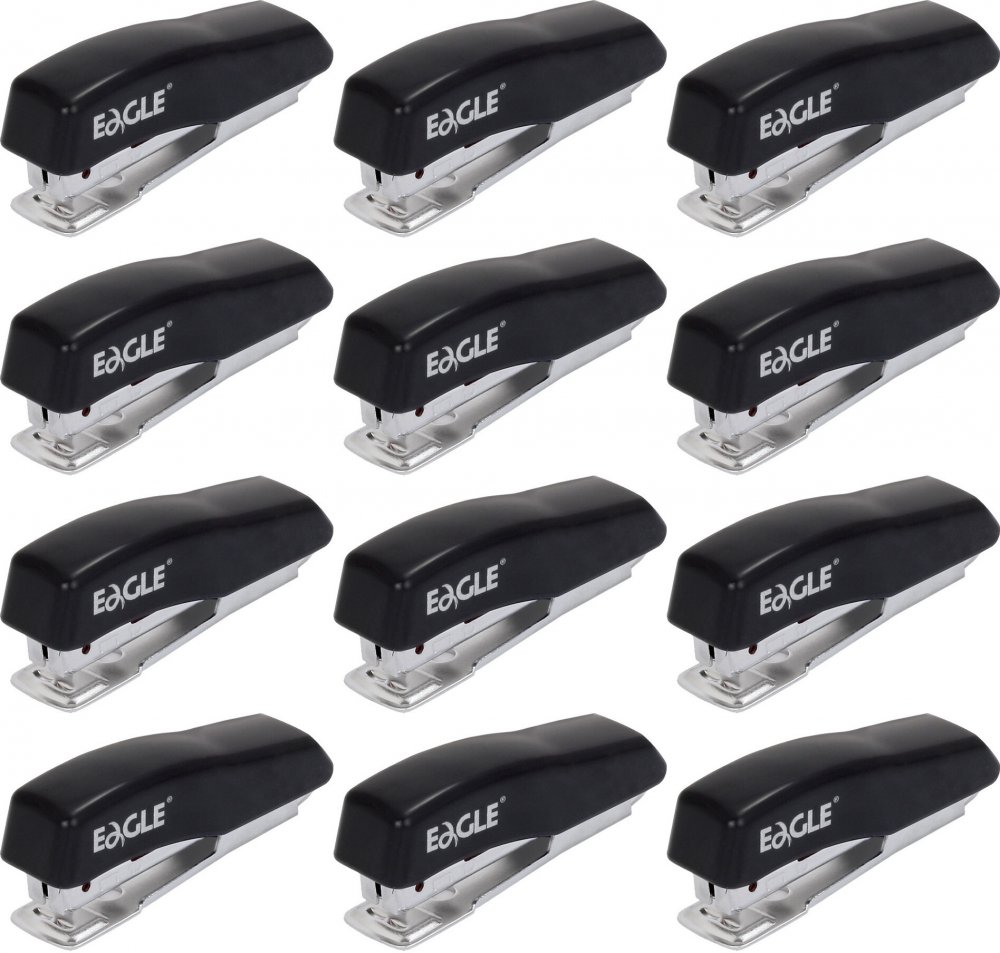 12x Zszywacz Eagle 1011A, do 8 kartek, czarny