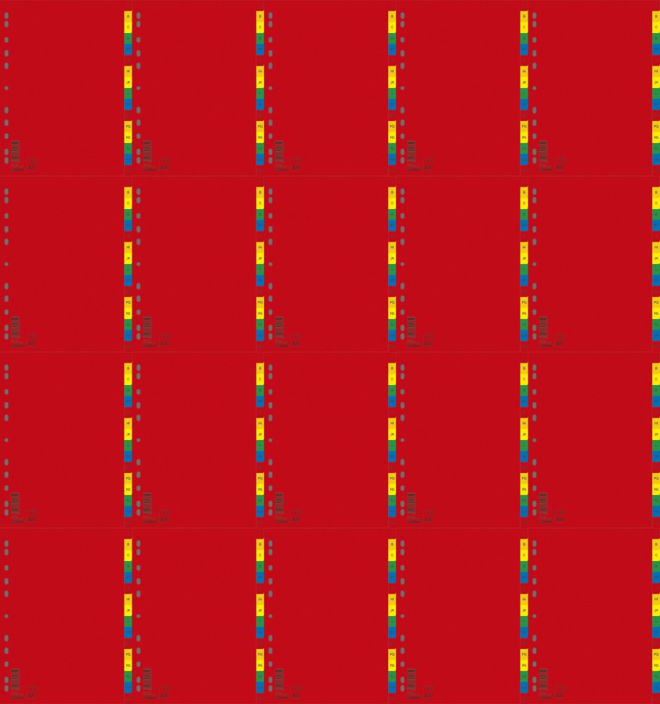 20x Przekładki do segregatora Donau, plastikowe, alfabetyczne, A4, 16 kart, mix kolorów