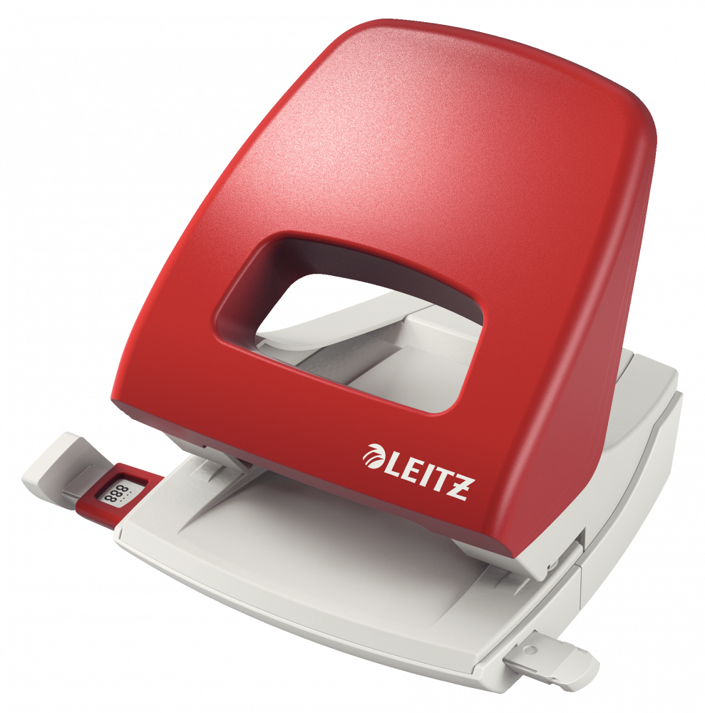 Dziurkacz Leitz NeXXt, duży, do 25 kartek, czerwony