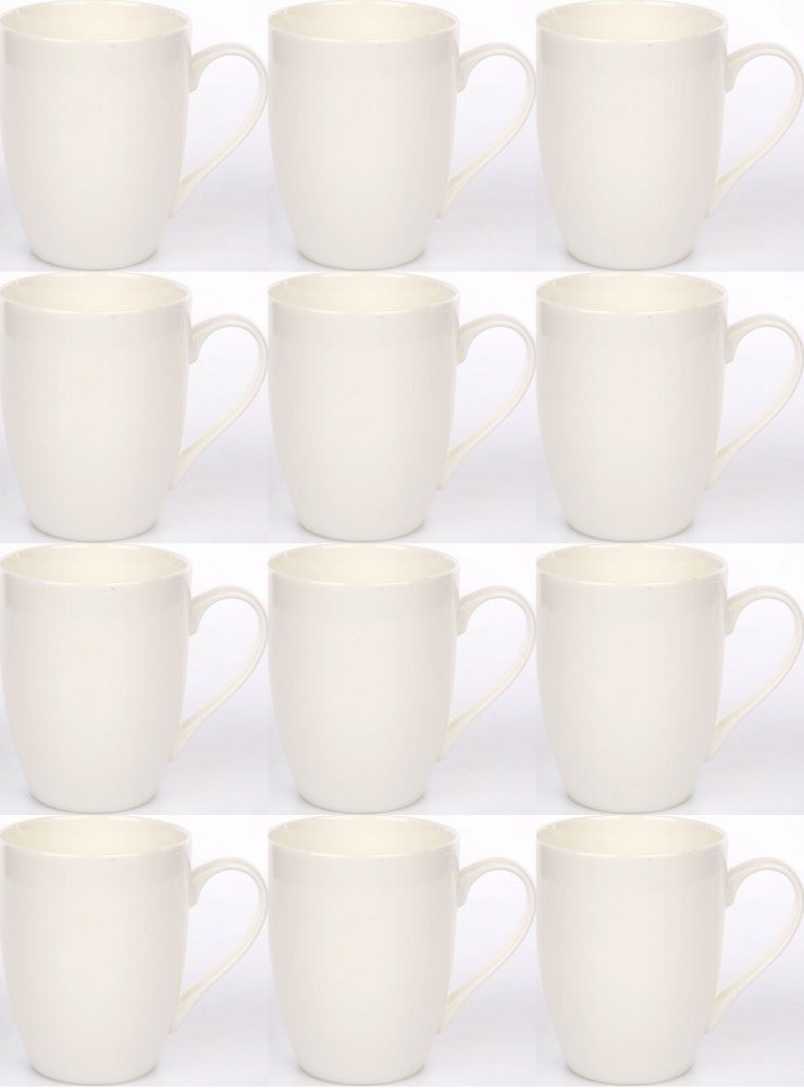 12x Kubek Altom Design Bella, 400ml, porcelana, kremowy