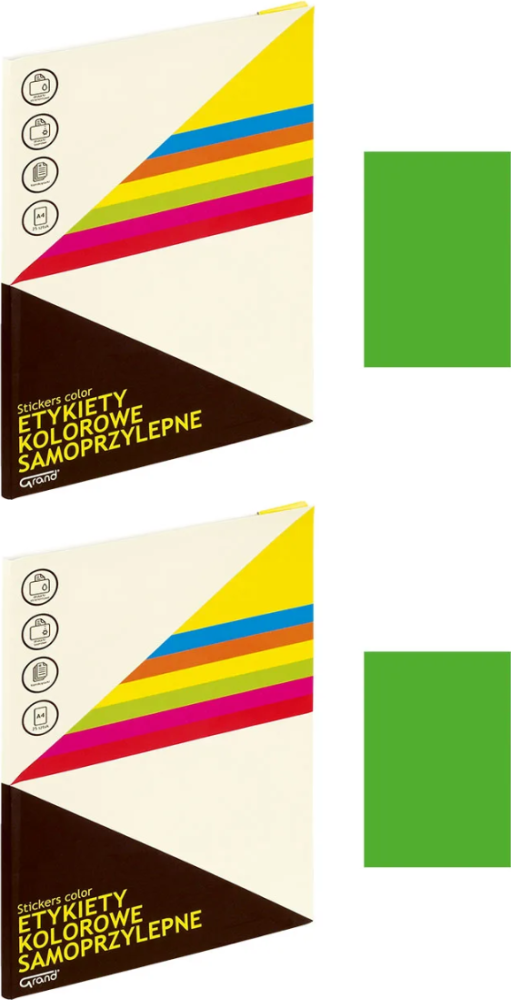 2x Etykiety samoprzylepne Grand, A4, 25 arkuszy, zielony