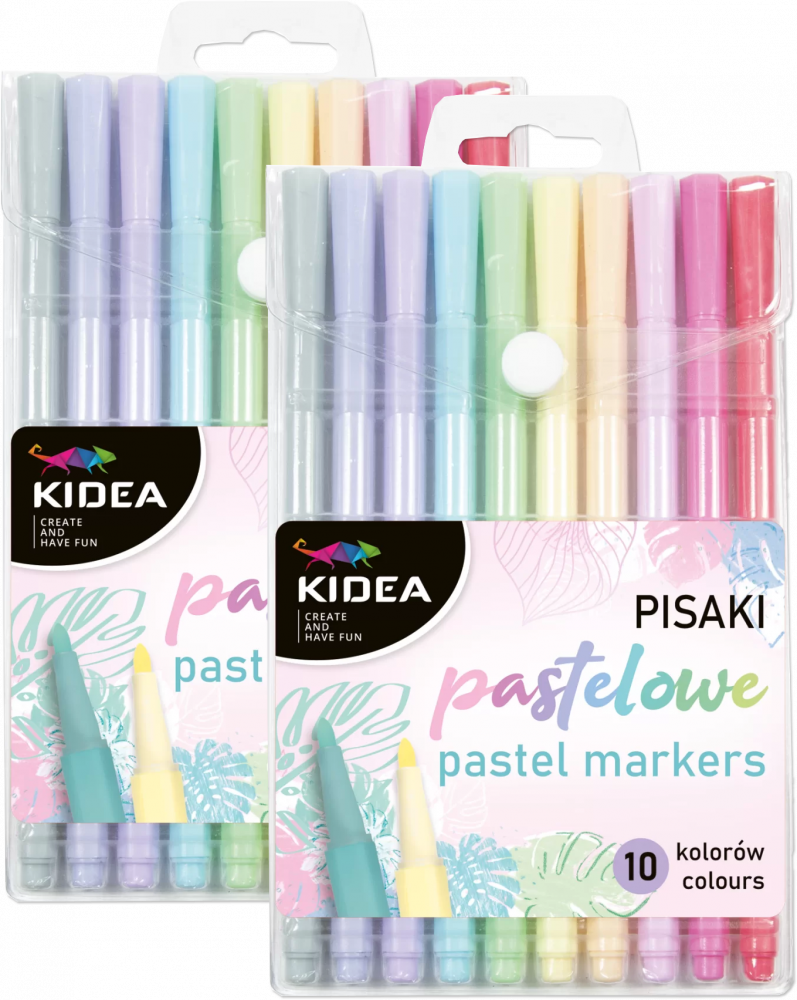 2x Pisaki Kidea, 10 sztuk, mix kolorów pastelowych