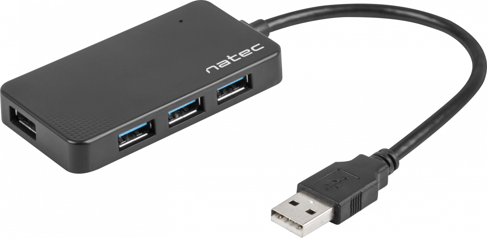 Rozgałęziacz - Hub Natec Moth NHU-1342, 4x USB 3.0, czarny