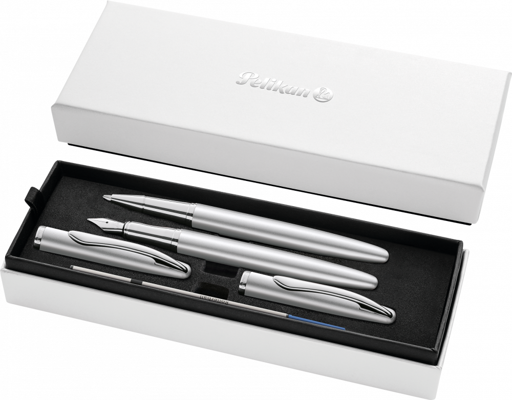 Zestaw Pelikan Jazz Noble Elegance Silver, pióro wieczne + pióro kulkowe