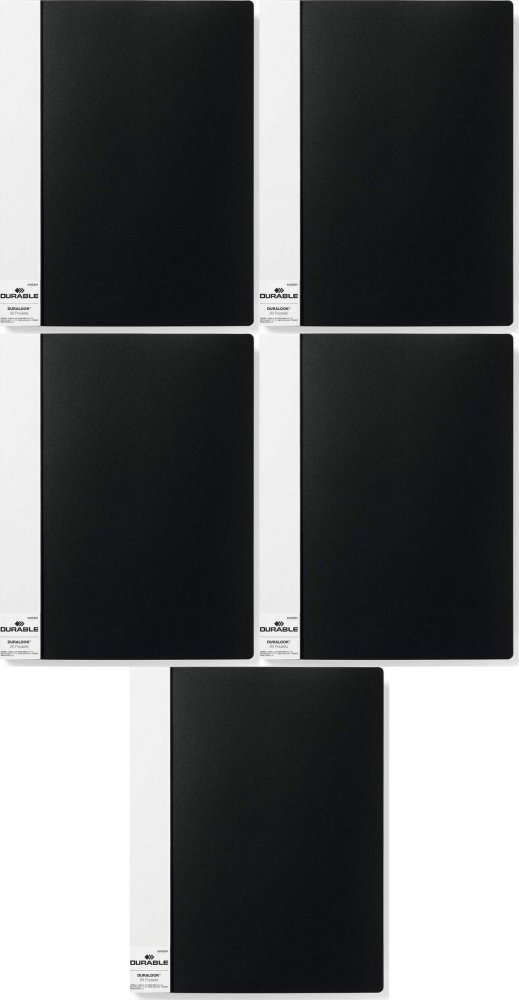 5x Album prezentacyjny Durable Duralook, A4, 20 koszulek, czarny