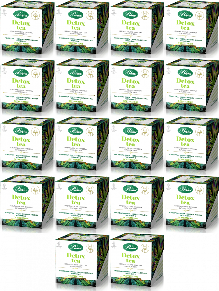 18x Herbata funkcjonalna w torebkach Bifix Detox Tea, oczyszczenie, 15 sztuk x 2g