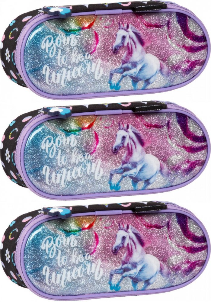 3x Piórnik szkolny Derform A Jednorożec 15, saszetka, bez wyposażenia