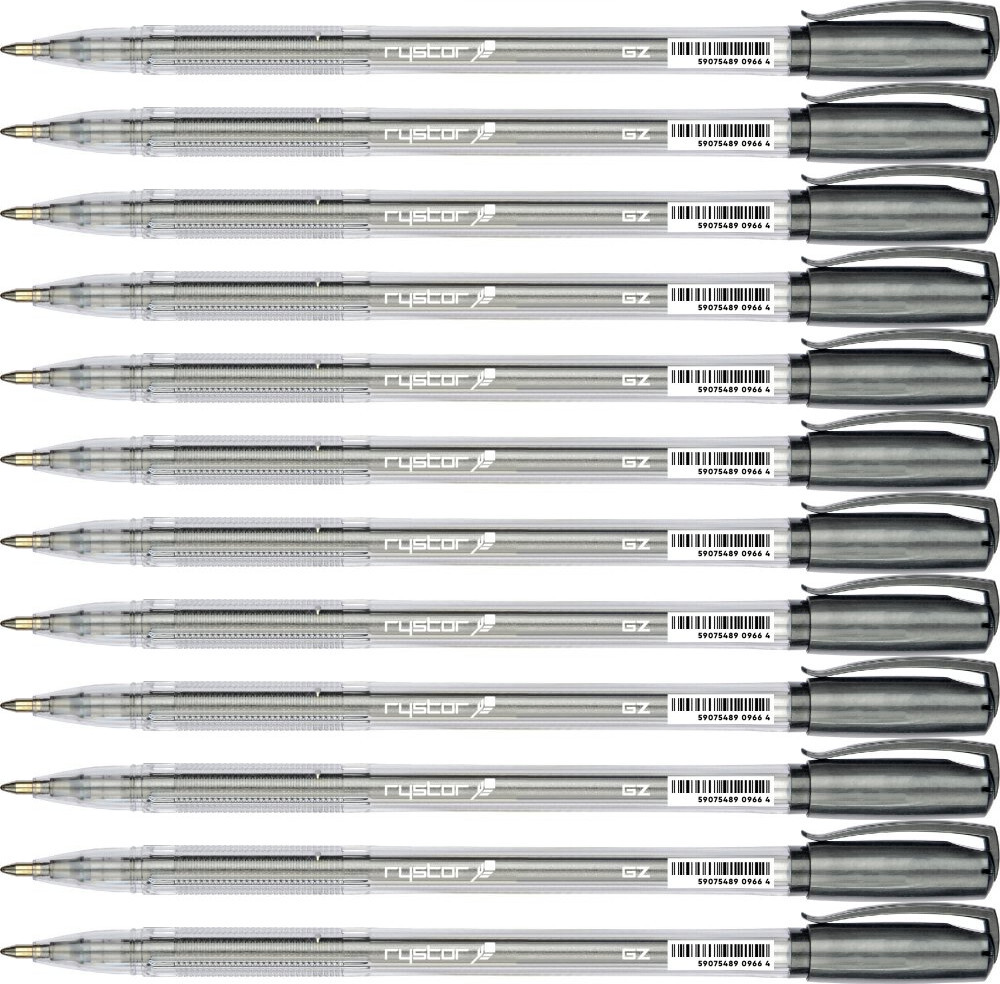 10x Długopis żelowy Rystor GZ-031, grafitowy