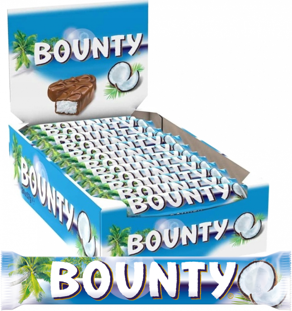24x Baton Bounty, kokosowy w czekoladzie, 57g