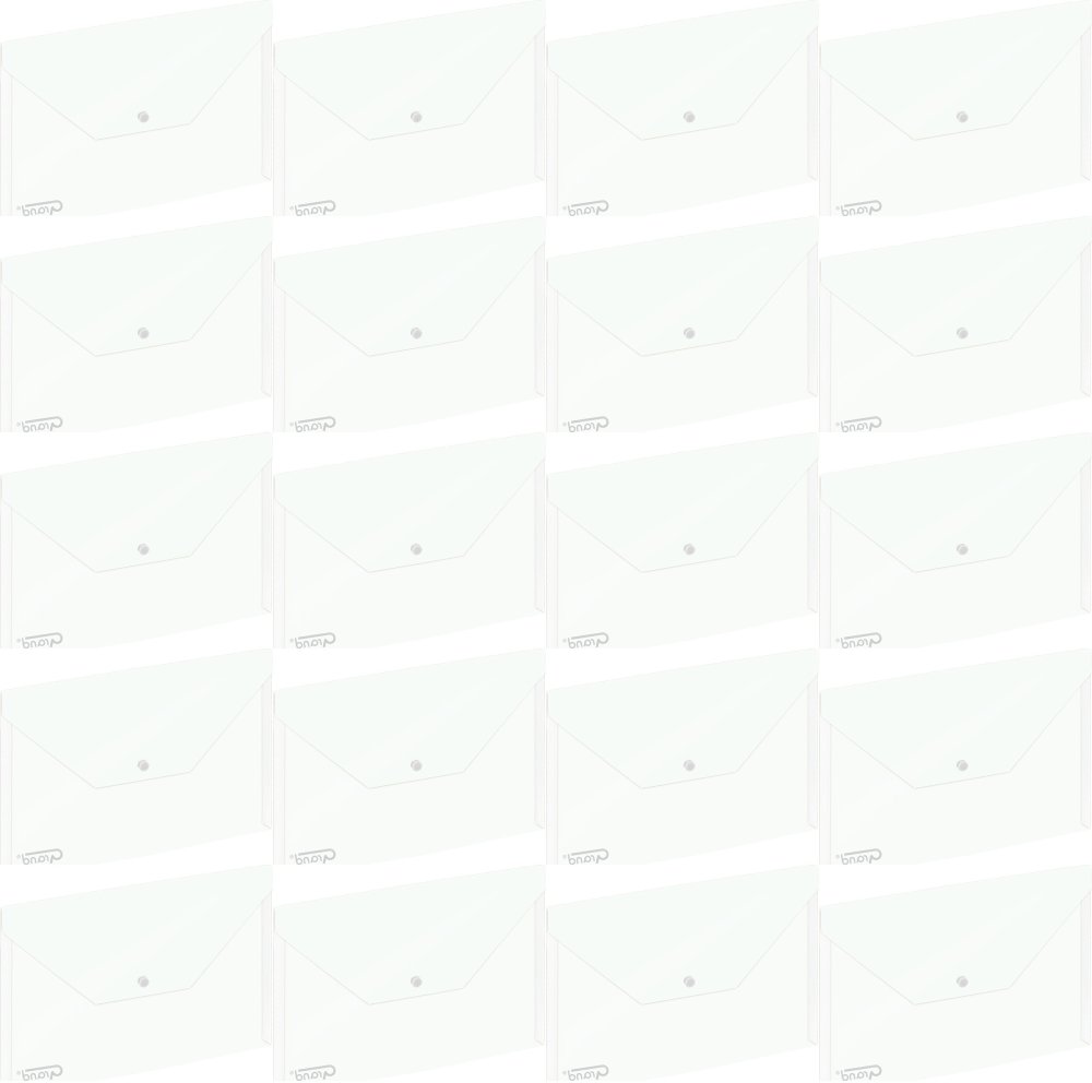 20x Teczka kopertowa Grand 9113, A4, na zatrzask, transparentny biały