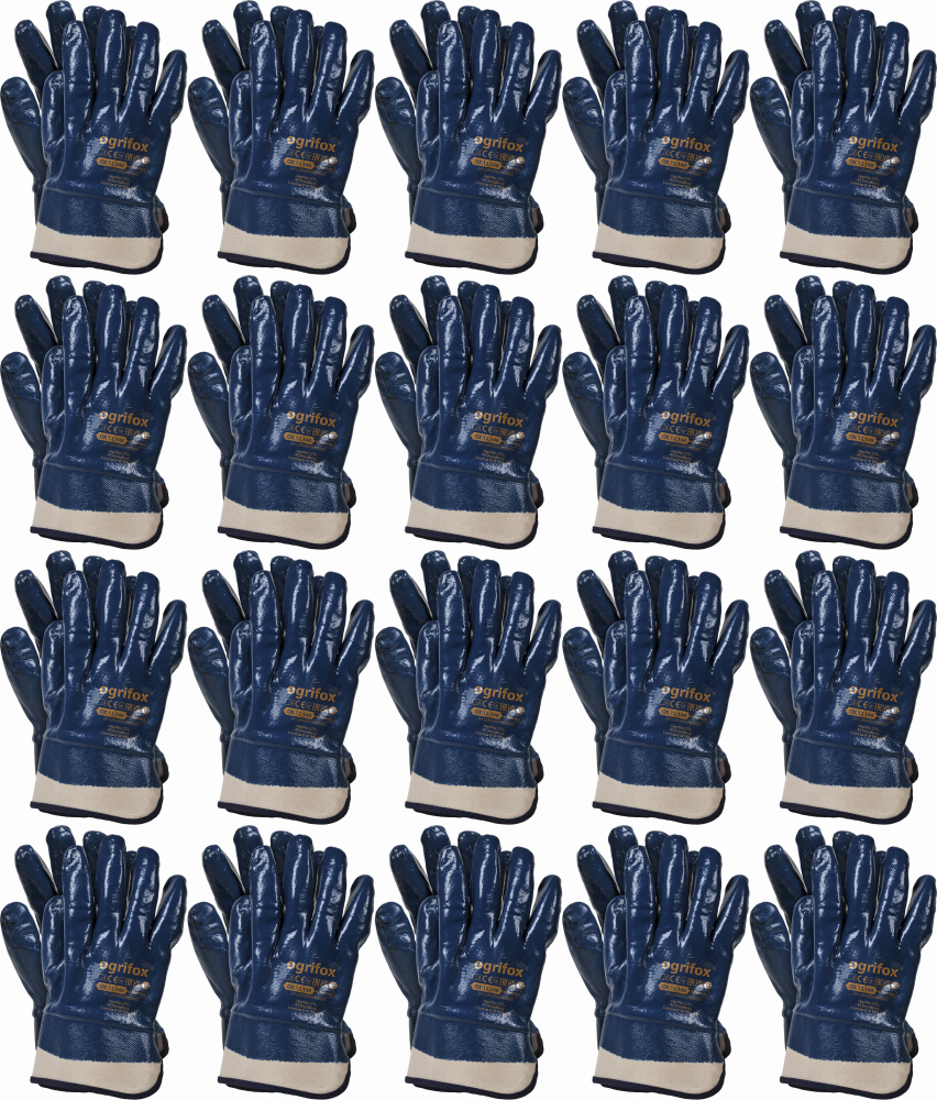 20x Rękawice robocze Ogrifox OX.12.148 Niterfull, powlekane, rozmiar 10, granatowy