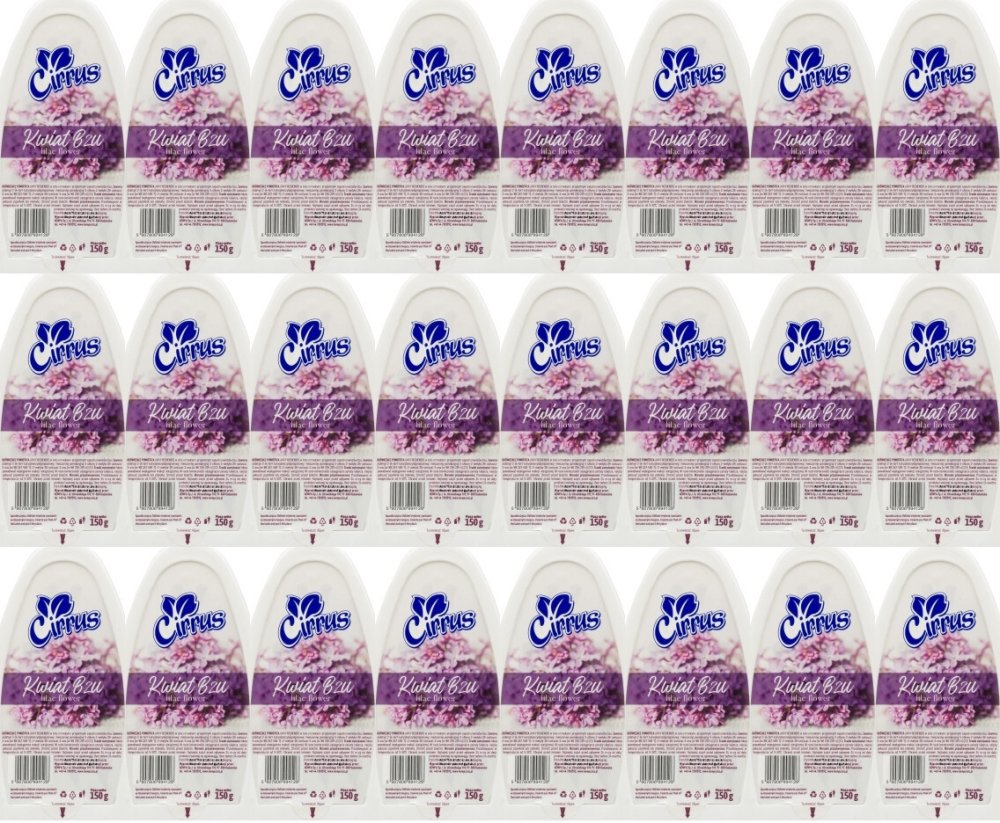24x Odświeżacz powietrza Cirrus, kwiat bzu, żel, 150g