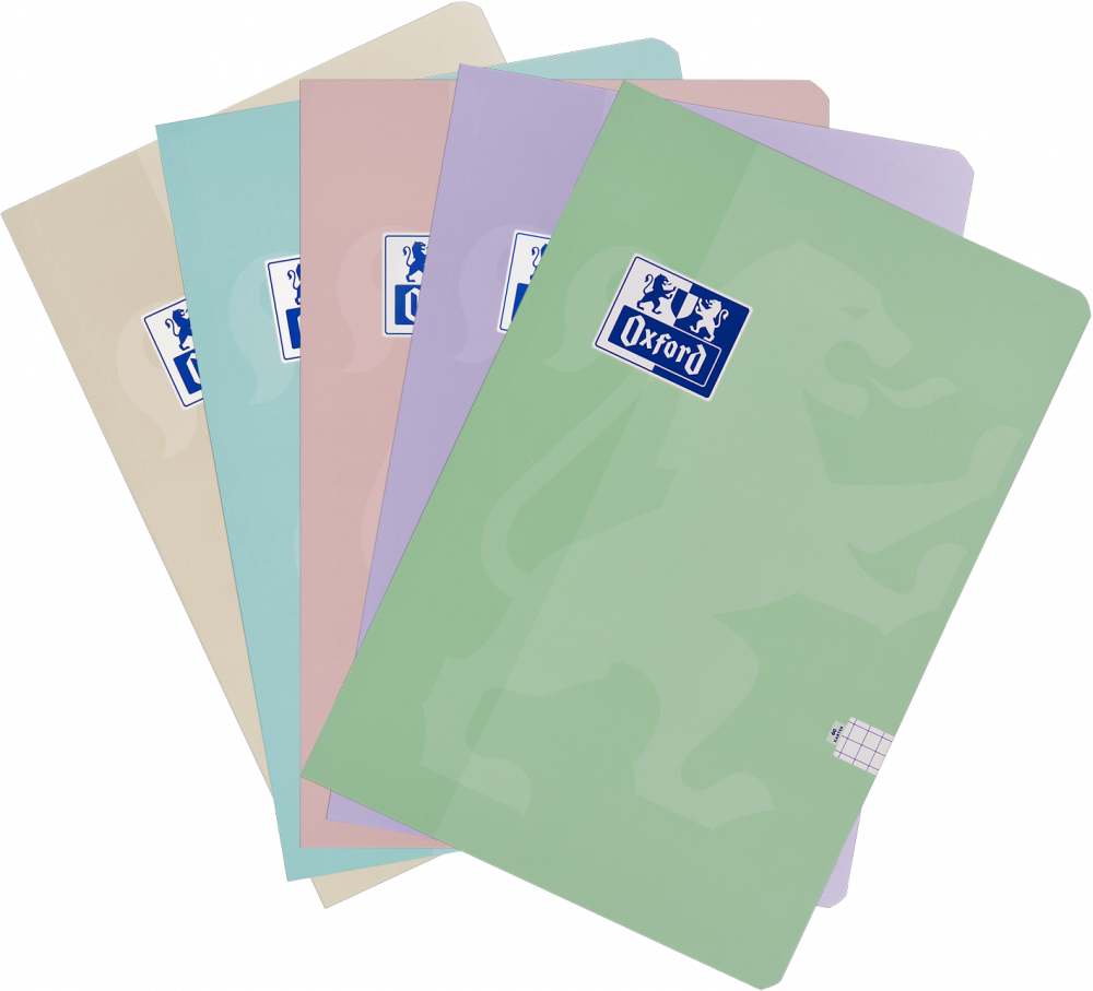 5x Brulion w kratkę MO Oxford Touch Pastel, B5, miękka oprawa, 60 kartek, mix kolorów pastelowych