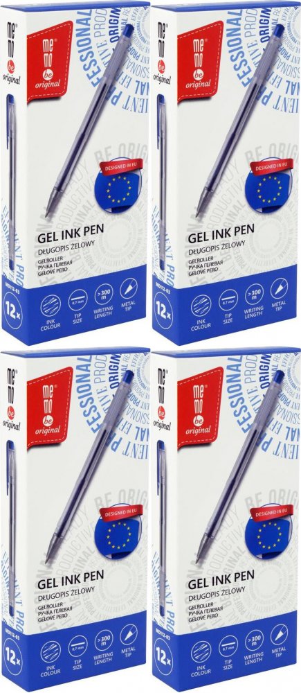 48x Długopis żelowy MemoBe, 0.7mm, niebieski