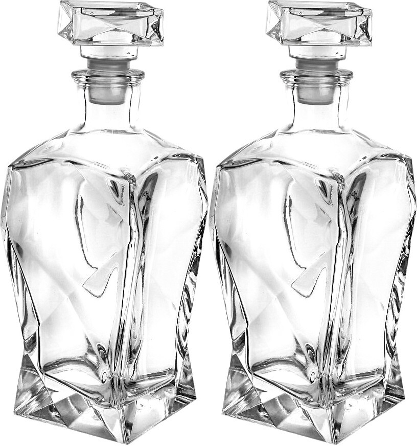 2x Karafka łamana Edwanex , 750ml, szkło, przezroczysty