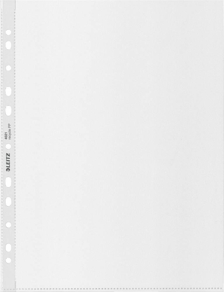 Koszulki groszkowe Leitz Recycle, A4 maxi, 100μm, 25 sztuk, transparentny