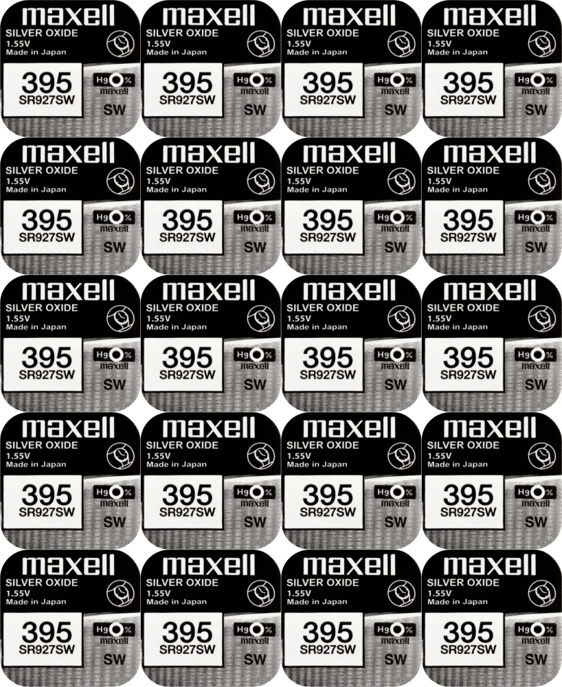 20x Bateria srebrowa Maxell 395/399/SR927SW, 1 sztuka