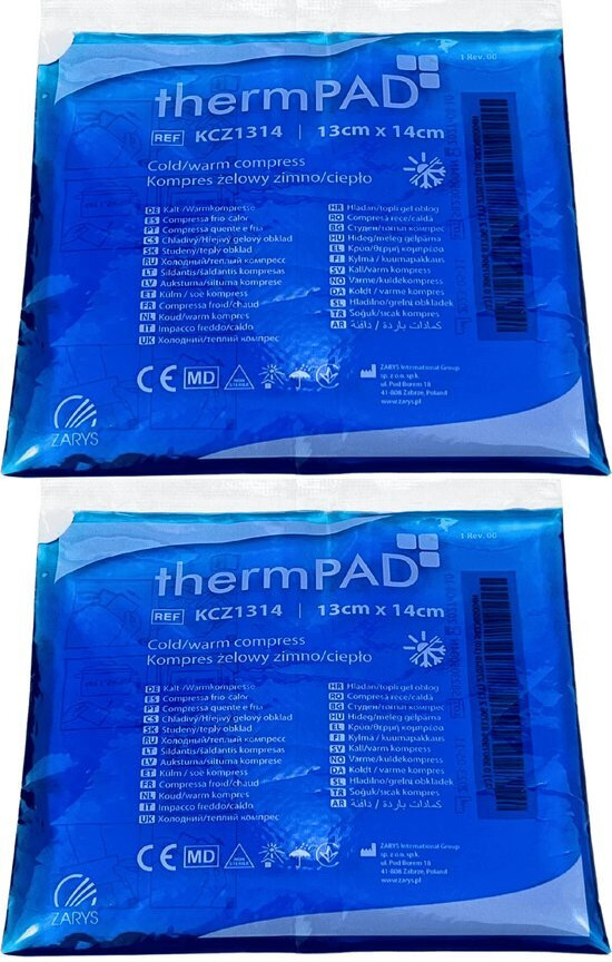 2x Kompres żelowy ciepło-zimno, 13x14cm, 1 sztuka
