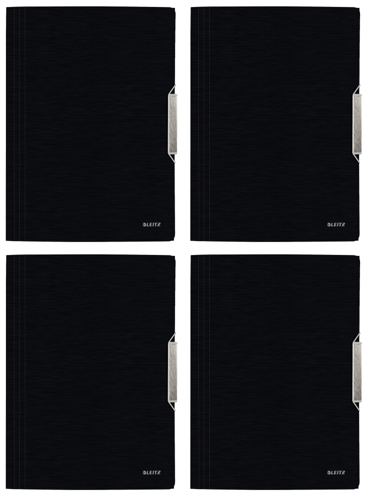 4x Teczka plastikowa z gumką Leitz Style, A4, 15mm, czarny