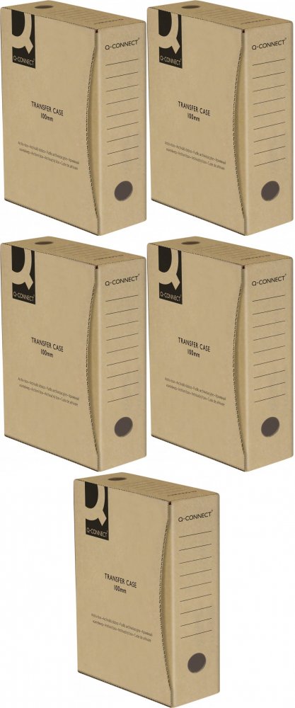 5x Pudło archiwizacyjne Q-Connect, do luźnych dokumentów, 100mm, szary