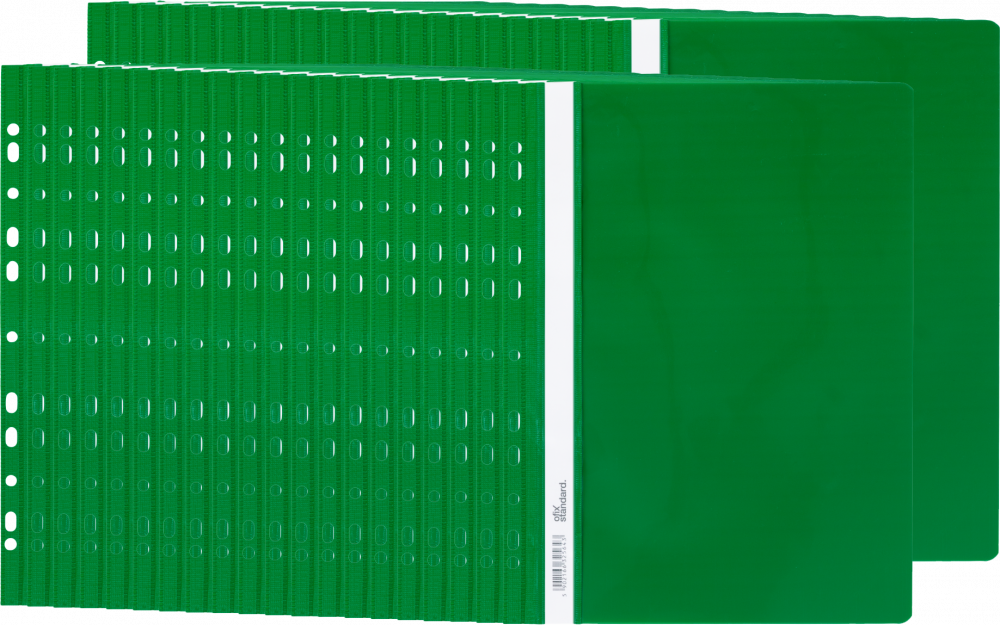 40x Skoroszyt plastikowy oczkowy Ofix Standard, twardy, A4, PVC, do 200 kartek, zielony