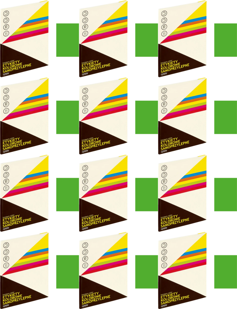 12x Etykiety samoprzylepne Grand, A4, 25 arkuszy, zielony
