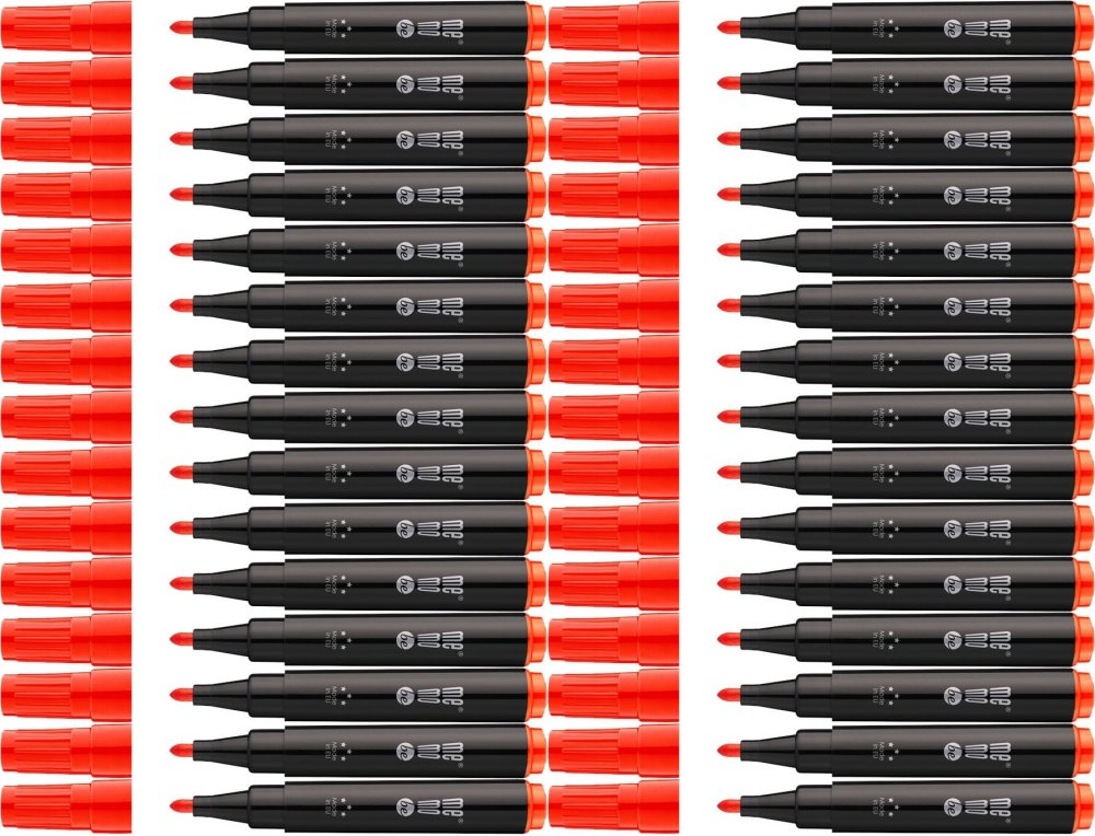 50x Marker permanentny MemoBe M200, okrągła, 3mm, czerwony