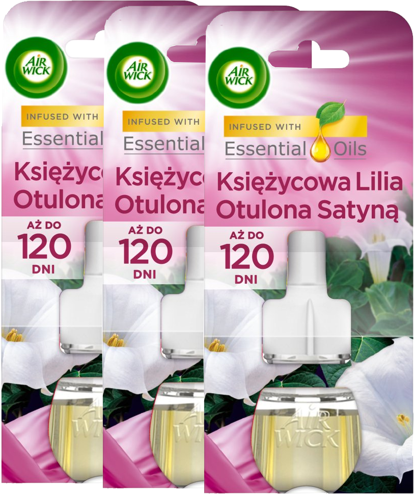 3x Wkład do odświeżacza elektrycznego Air Wick, Księżycowa Lilia Otulona Satyną, 19ml