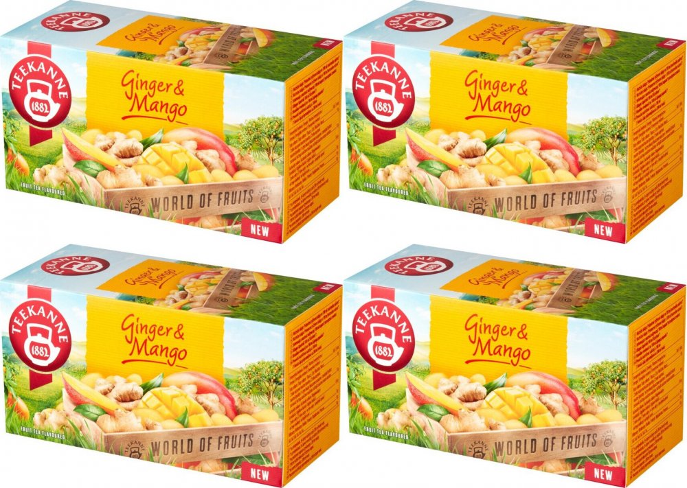 4x Herbata owocowa w kopertach Teekanne Ginger Mango, imbir i mango, 20 sztuk x 1.75g