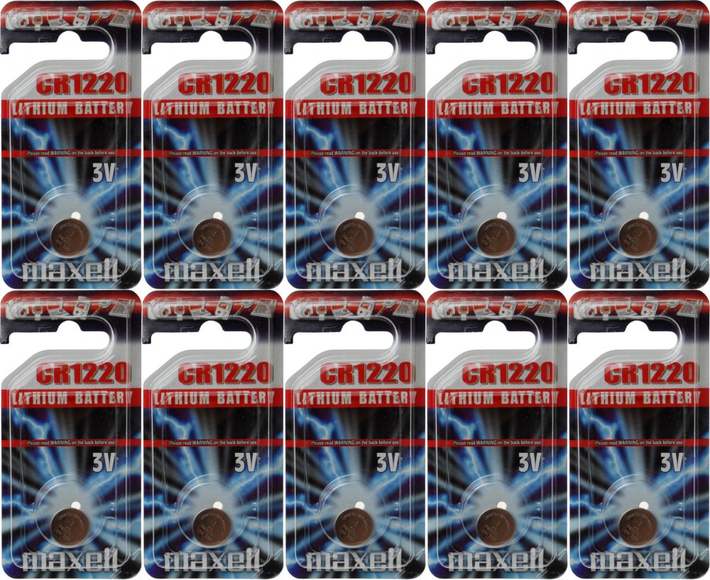 10x Bateria Maxell, CR1220, 11238200, 3V, 1 sztuka