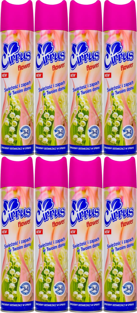 8x Odświeżacz powietrza Cirrus, spray, flower, 300ml