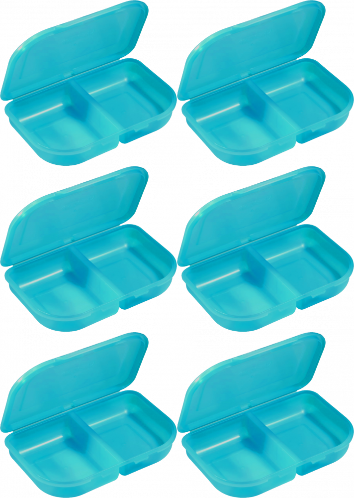 6x Lunchbox Herlitz, 2 komory, 23x15.5x4cm, turkusowy